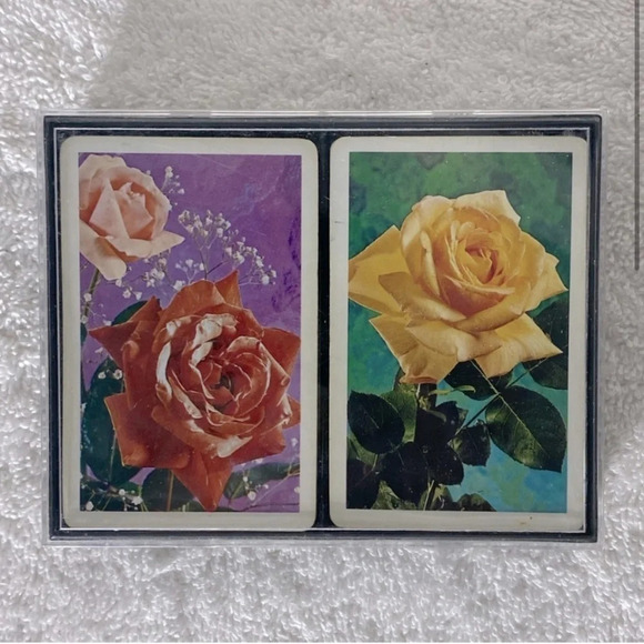 Vintage  Rose Flower Two Deck Playing Cards - Picture 2 of 9